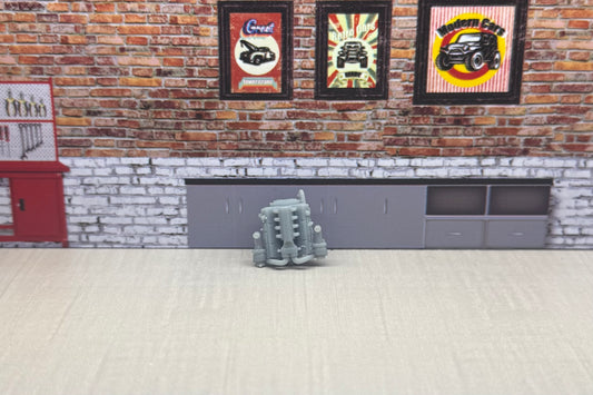 1:64 twin turbo V8 engine for hot wheels and match box