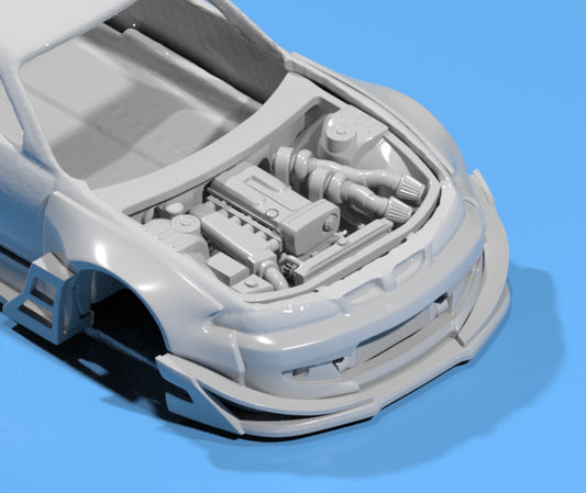 engine bay with RB26 engine for Hot Wheels Nissan Gtr R33