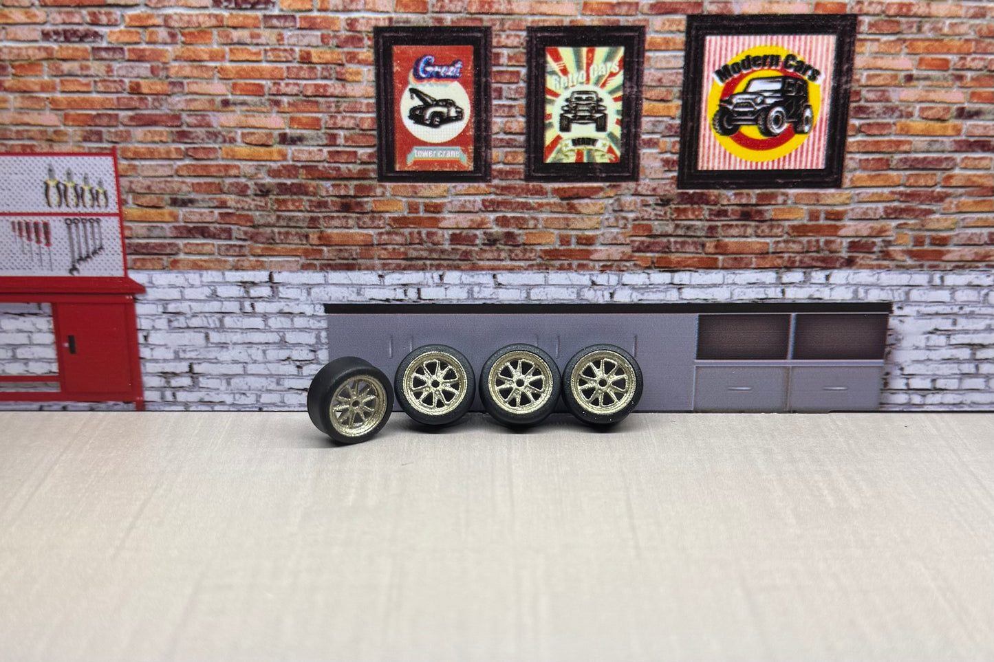 1:64 gold rims for hot wheels and match box