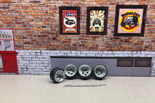 1:64 Chrome Deep Dish Rims For Hot Wheels And Match Box