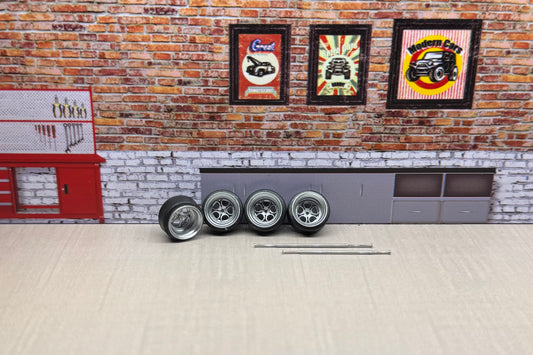 1:64 Chrome Deep Dish Rims For Hot Wheels And Match Box
