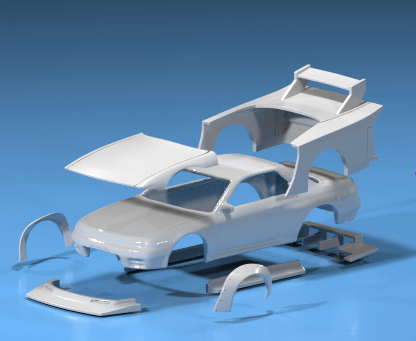 body kit for Hot Wheels Nissan GTR R32 LBWK style