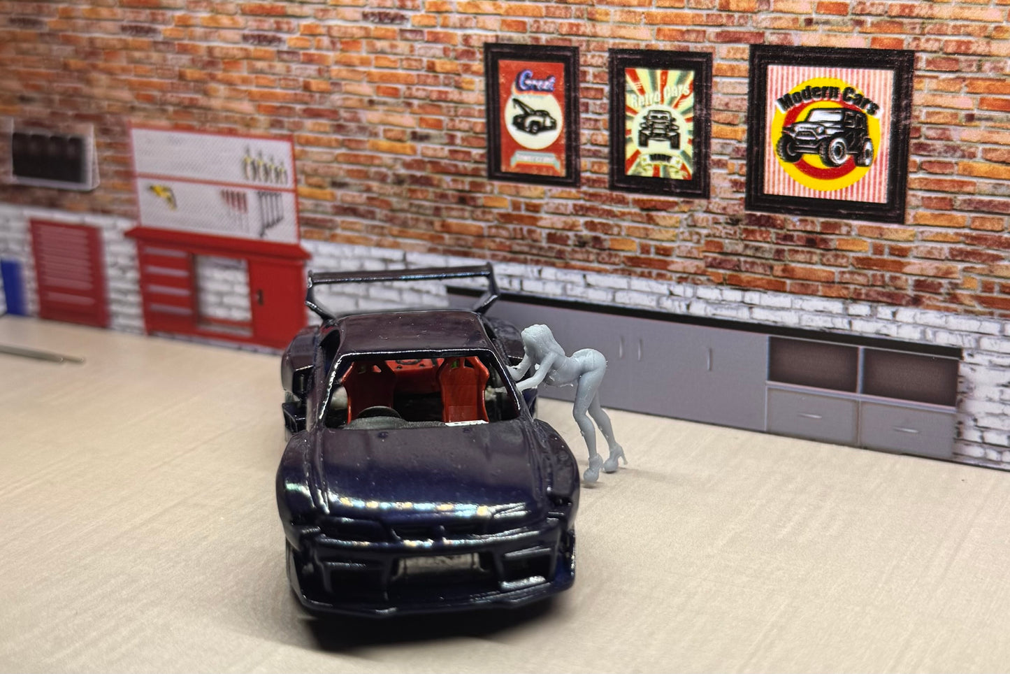 Lady lent through window