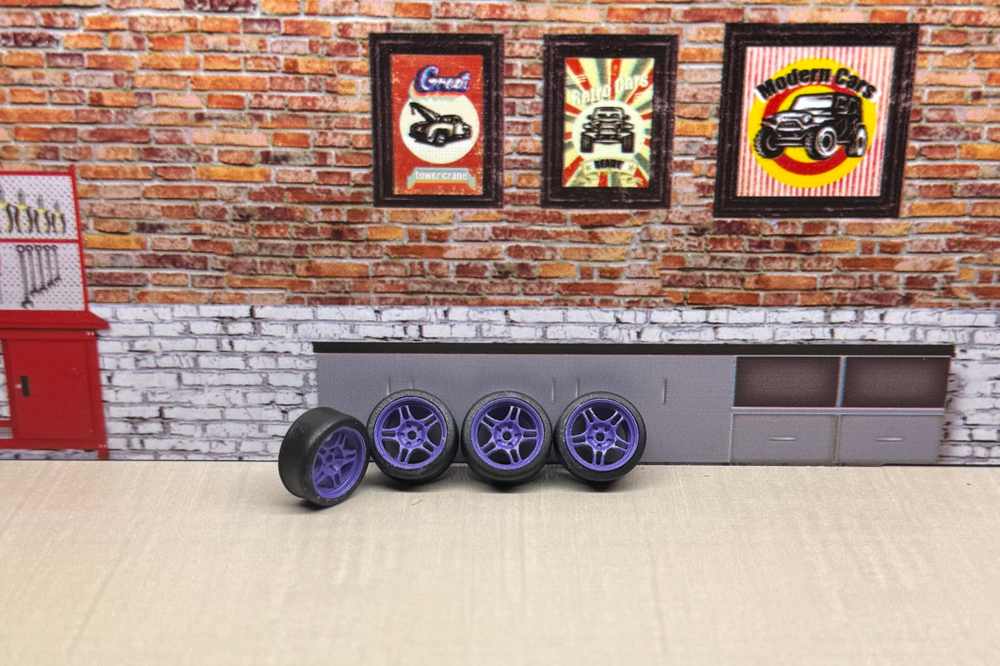 1:64 purple rims for hot wheels and match box