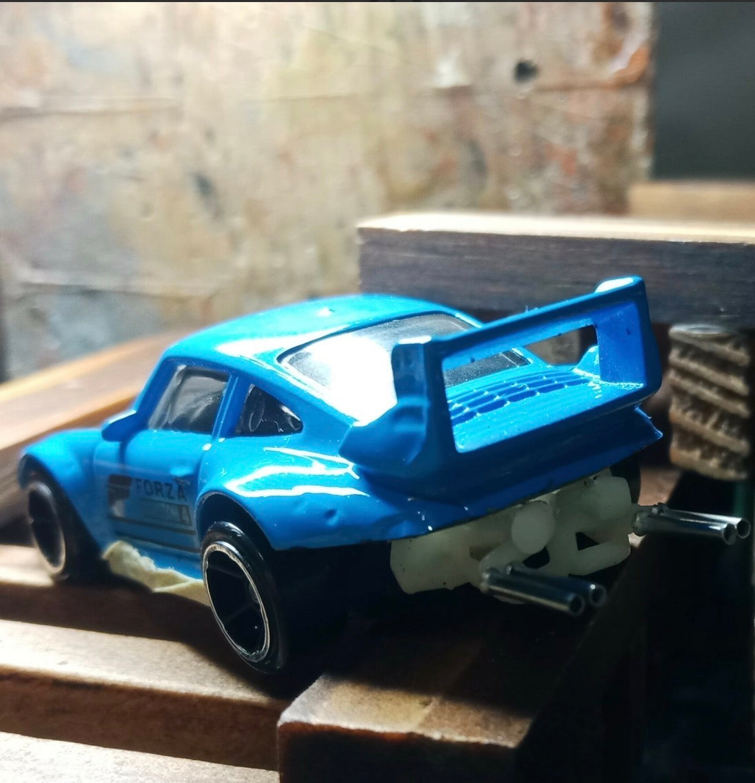 Rear engine designed for hot wheels Porsche