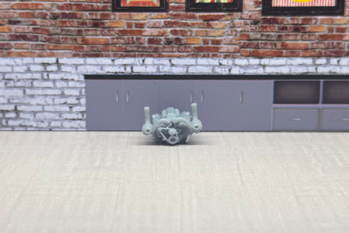 1:64 twin turbo V8 engine for hot wheels and match box