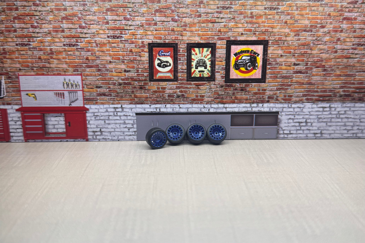 1:64 blue rims for hot wheels and match box