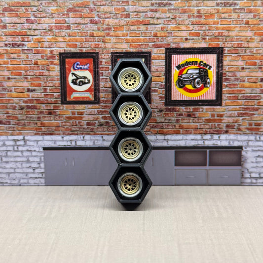 1:64 chrome/gold rims for hot wheels and match box