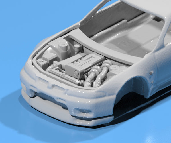 engine bay with RB26 engine for Hot Wheels Nissan Gtr R33