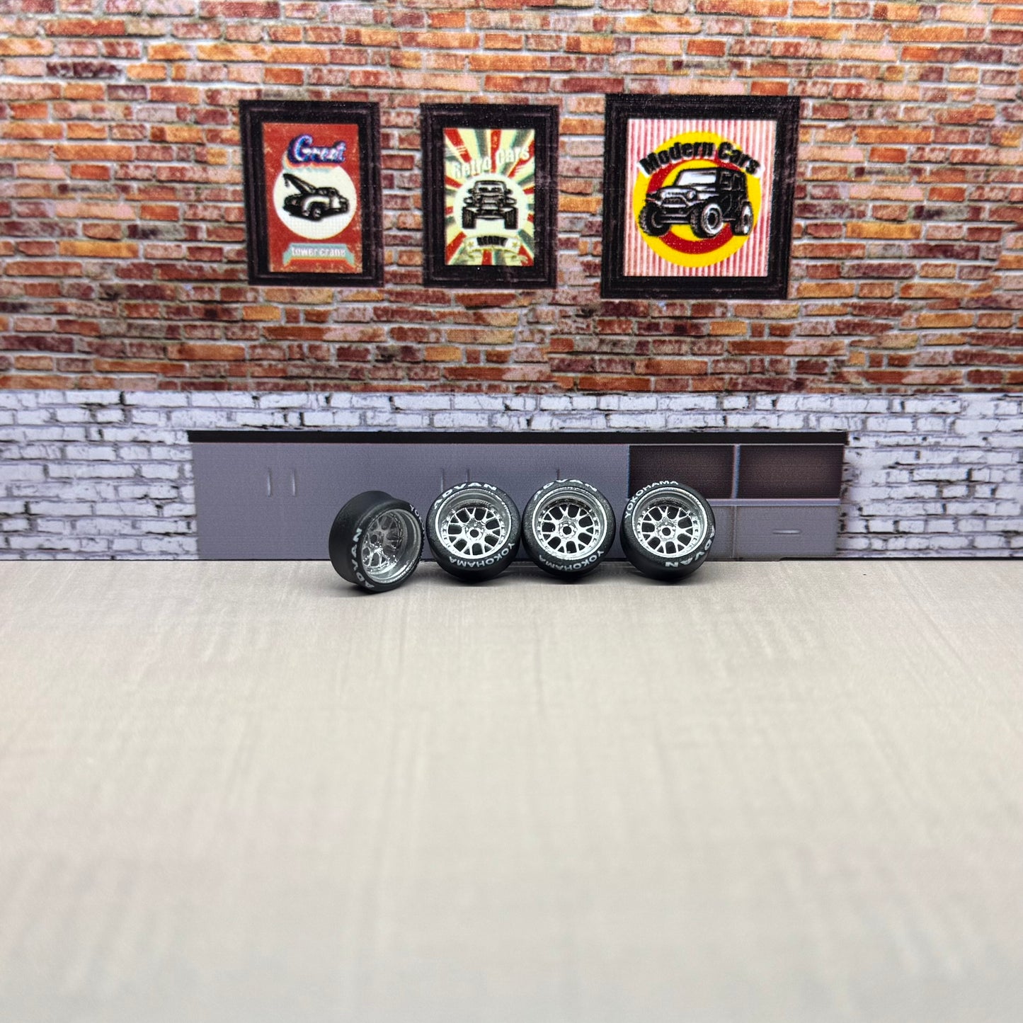 1:64 chrome/advan Rims for hot wheels and match box