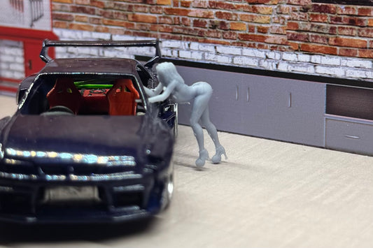 Lady lent through window