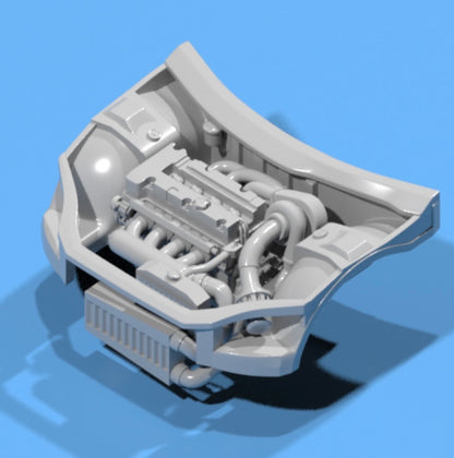 Engine and engine bay for hot wheels Honda civic ek9